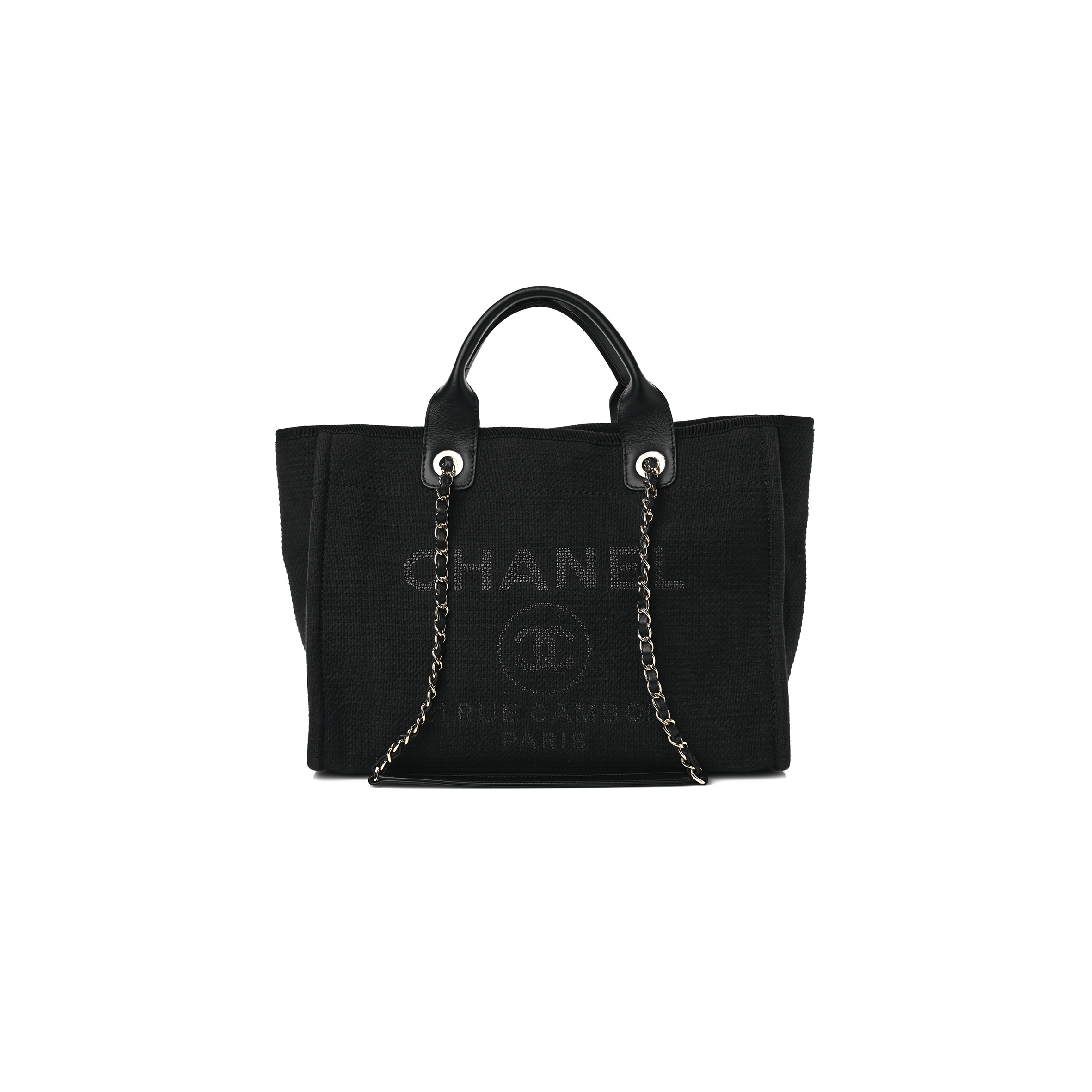 CHANEL MIXED FIBERS SMALL DEAUVILLE TOTE NAVY 1648915 (34*27*18cm)